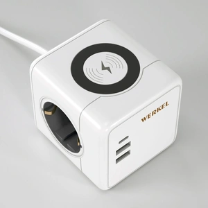 Изображение Розеточный блок 3-местный + 3 USB + беспроводная зарядка W6513501