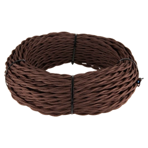 Изображение Ретро кабель витой 3х1,5 (коричневый) 20 м (под заказ) W6453214