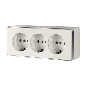 Изображение Розетка тройная с заземлением и шторками Gallant (слоновая кость) W5073103