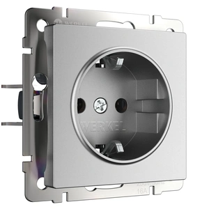 Изображение Розетка с заземлением (серебряный матовый) W1171065