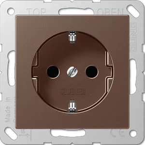 Изображение Розетка с заземлением и шторками 16А 250В A creation мокко A1520KIMO Jung