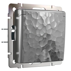 Изображение Розетка влагозащ. с зазем. с защит. крышкой и шторками (серебряный) W1271206