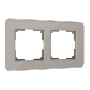 Изображение Рамка из стекла на 2 поста Elite дымчатый W0022417